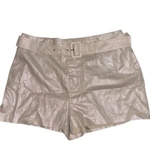 NWT-Nine West Cream High Waist Shorts with Belt, W:19.5”, L:16.5”